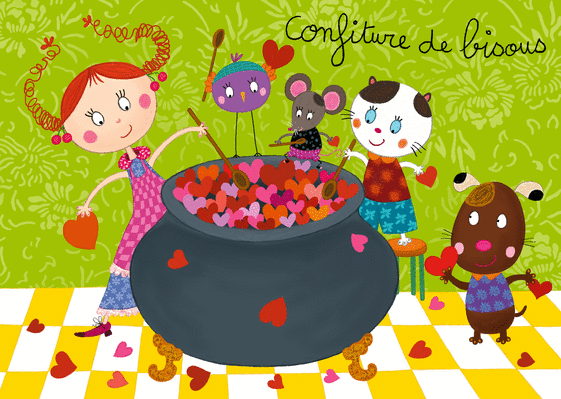 Carte Confiture De Bisous Pour Les Amoureux Envoyer Une Vraie Carte Saint Valentin Des 0 99 Merci Facteur
