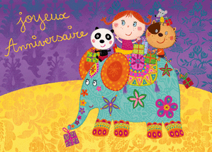 &Eacute;l&eacute;phant d`anniversaire et ses amis