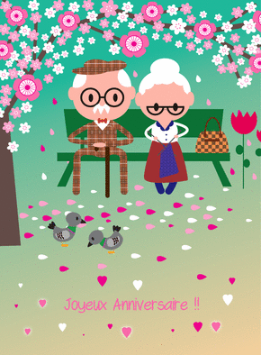 Anniversaire sous un cerisier fleuri