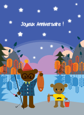 Anniversaire avec papa et fiston ours