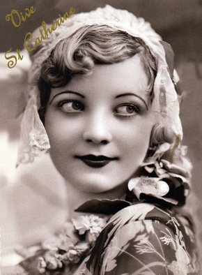 carte Portrait vintage de Sainte Catherine 