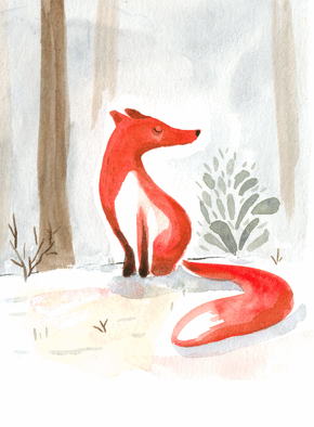 Aquarelle de renard