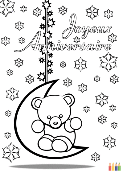 Carte Coloriage Anniversaire Nounours Envoyer Une Vraie Carte Anniversaire Enfant Des 0 99 Merci Facteur