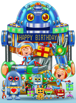 Robot g&eacute;ant d`anniversaire
