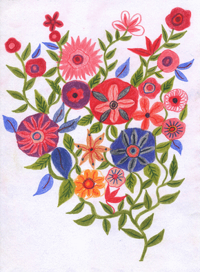 Fleurs folk art