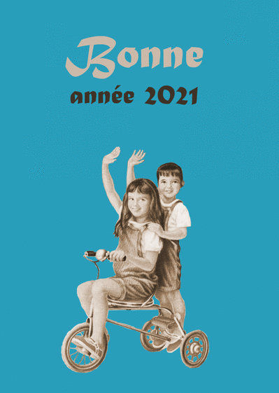 Carte Bonne Année 2021 Tricycle Vintage : Envoyer une 