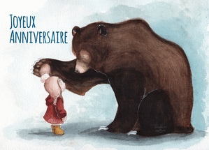 Joyeux anniversaire petite fille et ours