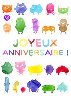 Anniversaire des petits monstres color&eacute;s