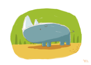 Le rhinoc&eacute;ros dans sa savane