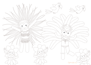 Danseuses du carnaval &agrave; colorier