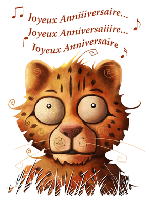 carte anniversaire chats qui chantent Carte Joyeux Anniversaire Et Petit Guepard Envoyer Une Carte Anniversaire Animaux Des 0 99 Merci Facteur carte anniversaire chats qui chantent