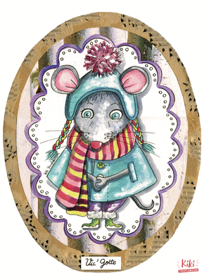 Petit rat et son bonnet d`hiver