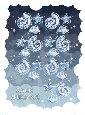 Joyeux anniversaire et coquillages