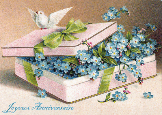 Carte Anniversaire Et Fleurs Bleues Envoyer Une Vraie Carte Anniversaire Ancienne Des 0 99 Merci Facteur