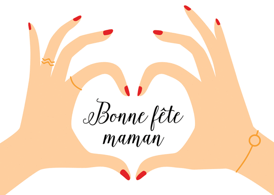 Carte Bonne Fete Maman Les Mains En Coeur Envoyer Une Vraie Carte Fete Des Meres Des 0 99 Merci Facteur