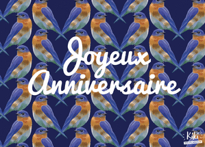 Anniversaire et motif oiseaux