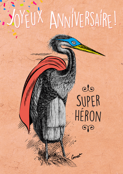Carte Joyeux Anniversaire Super Heron Envoyer Une Carte Anniversaire Humour Des 0 99 Merci Facteur