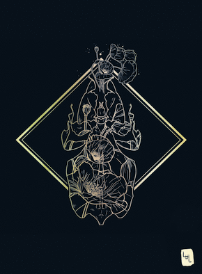 Phasme feuille aux coquelicots