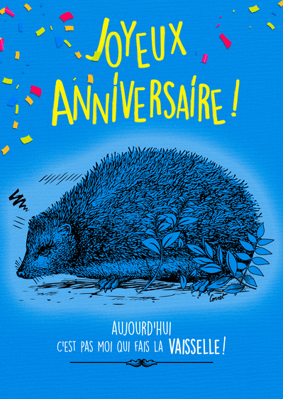 Carte Joyeux Anniversaire Herisson Amusant Envoyer Une Vraie Carte Anniversaire Humour Des 0 99 Merci Facteur