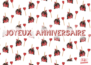 Joyeux anniversaire et pomme d`amour
