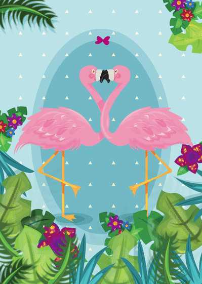 Carte Les Flamants Rose De L Ete Envoyer Une Vraie Carte Postale D Aout Et Vacances Des 0 99 Merci Facteur