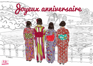 Joyeux anniversaire avec 4 geishas