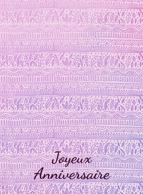 Joyeux anniversaire boho violet