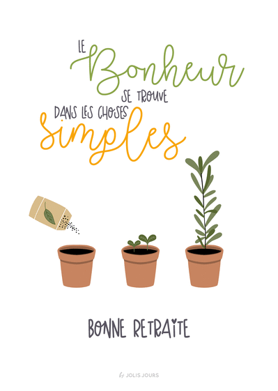 Carte Du Bonheur Dans Les Choses Simples Envoyer Une Vraie Carte Depart En Retraite Des 0 99 Merci Facteur