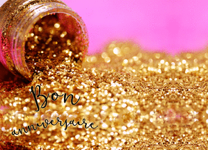 Des paillettes d`anniversaire dor&eacute;es