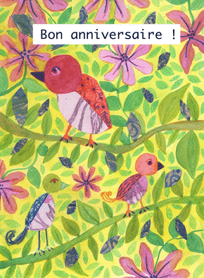 Joyeux anniversaire gazouillant