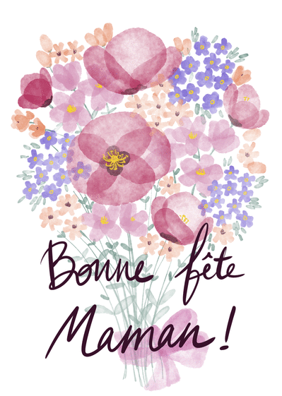 Carte Bonne Fête Maman Bouquet Géant : Envoyer une Carte Fête Des Mères Avec Des Fleurs dès 0,99€ - Merci facteur