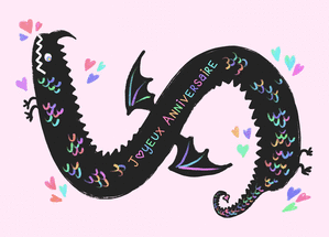 Joyeux anniversaire dragon multicolor