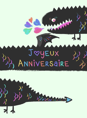 Joyeux anniversaire gentil dragon