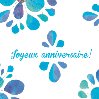 Carte Joyeux Anniversaire Fleurs Bleu A L Aquarelle Envoyer Une Vraie Carte Anniversaire Fleurs Des 0 99 Merci Facteur