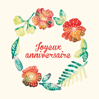 Carte Joyeux Anniversaire Couronne De Fleurs : Envoyer une Carte  Anniversaire Fleurs dès 0,99€ - Merci facteur