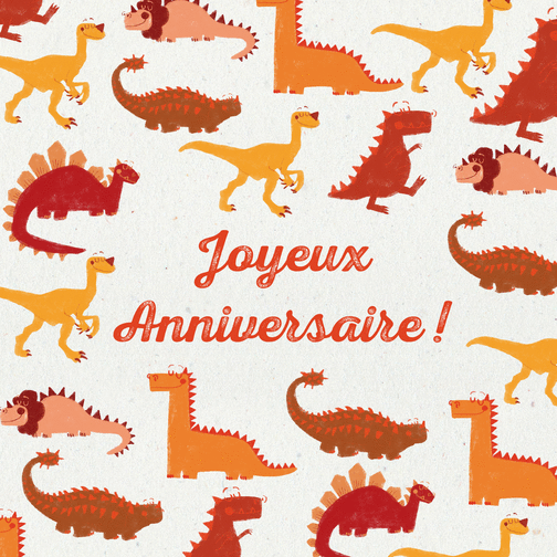 Carte anniversaire dinosaure - Mamans et créations