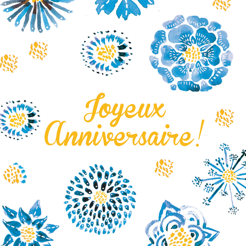 Carte Anniversaire Fleurs Bleues Et Jaunes Envoyer Une Vraie Carte Anniversaire Des 0 99 Merci Facteur