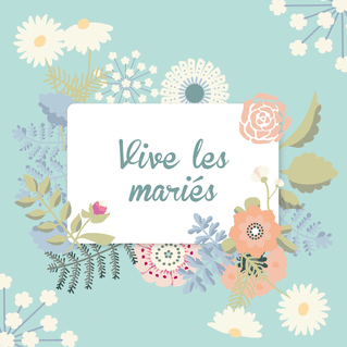 Carte Vive Les Maries Floral Et Champetre Envoyer Une Carte Felicitations Mariage Des 0 99 Merci Facteur