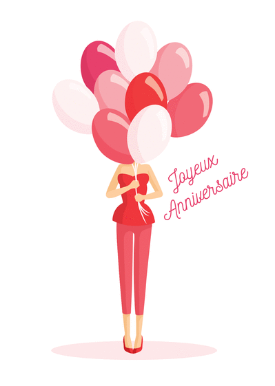 Carte anniversaire femme-Ballons. Réf. 18 - Cartes anniversaire