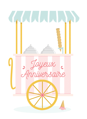 Joyeux anniversaire sur un stand de glaces r&eacute;tro
