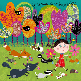 Joyeux anniversaire des animaux dans la for&ecirc;t