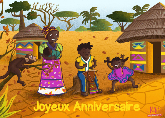 Carte Joyeux Anniversaire Village Africain Envoyer Une Vraie Carte Anniversaire Enfant Des 0 99 Merci Facteur