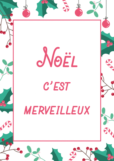 Carte Noel C Est Merveilleux Avec Du Houx Envoyer Une Vraie Carte De Noel Des 0 99 Merci Facteur