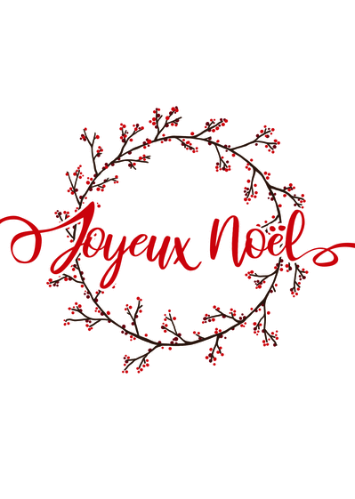 Carte Joyeux Noel Sur Couronne De Houx Blanc Envoyer Une Vraie Carte De Noel Des 0 99 Merci Facteur