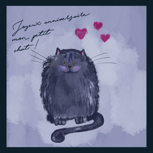 Carte Joyeux Anniversaire Mon Petit Chat Envoyer Une Vraie Carte Anniversaire Chat Des 0 99 Merci Facteur