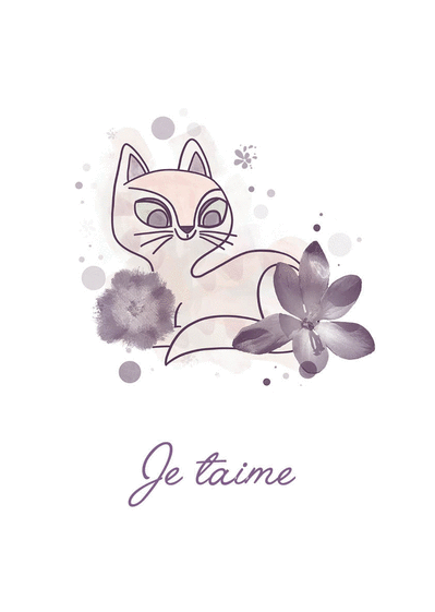 Carte Je T Aime Avec Un Chaton Envoyer Une Carte Saint Valentin Mignonne Des 0 99 Merci Facteur