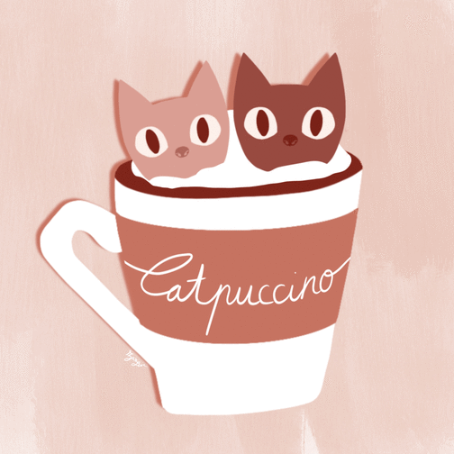Carte Deux Petits Chats Catpuccino Envoyer Une Vraie Carte Chat Et Chaton Des 1 99 Merci Facteur