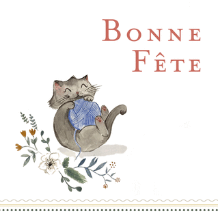 Carte Bonne Fête Petit Chat Et Sa Pelote : Envoyer Une Vraie Carte Pour  Souhaiter Une Fête Dès 0,99€ - Merci Facteur