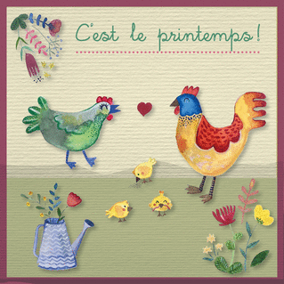 Carte C Est Le Printemps Dans La Basse Cour Envoyer Une Vraie Carte De Mars Des 0 99 Merci Facteur