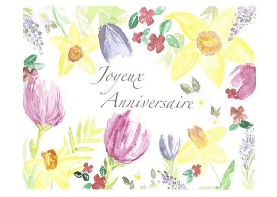 Carte Joyeux Anniversaire Fleurs De Printemps Envoyer Une Vraie Carte Anniversaire Fleurs Des 0 99 Merci Facteur